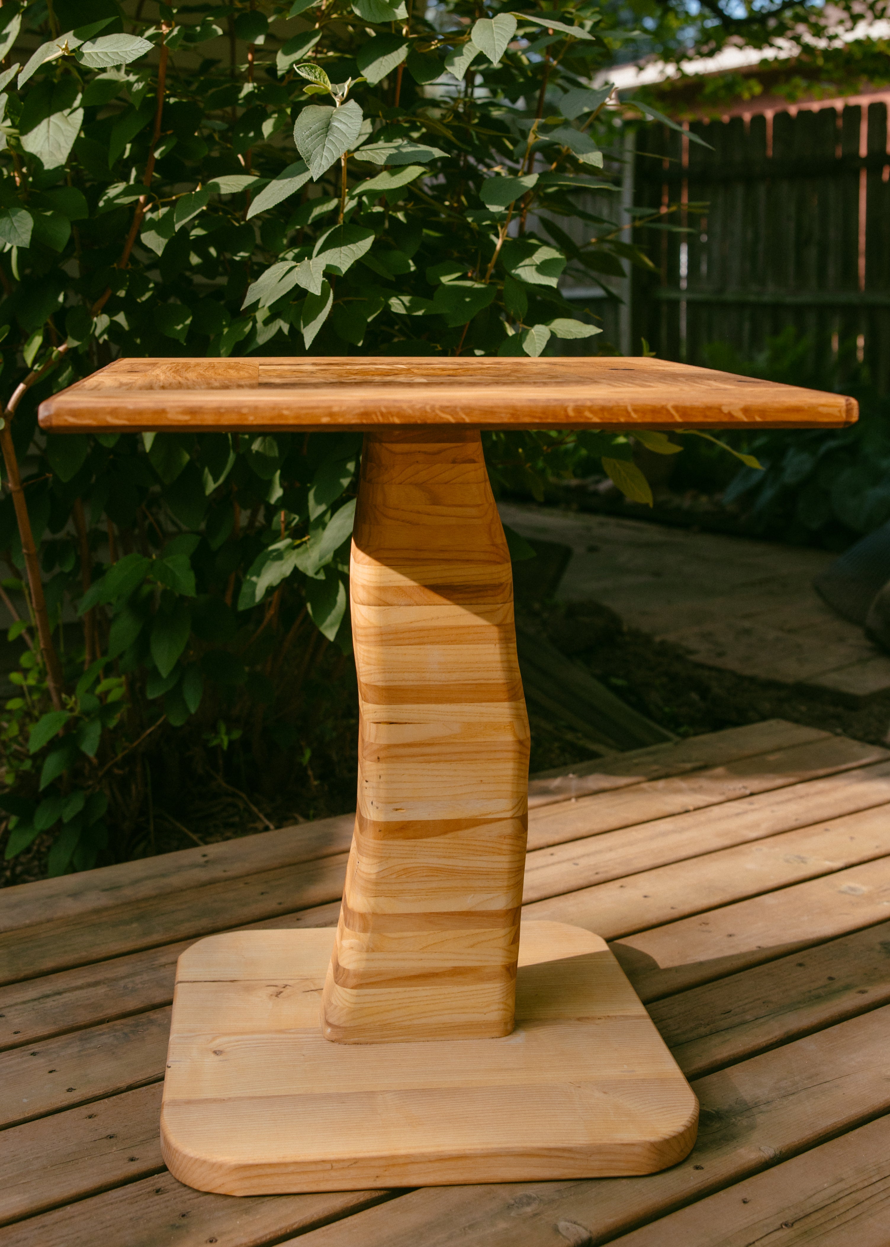 White oak Burl side table