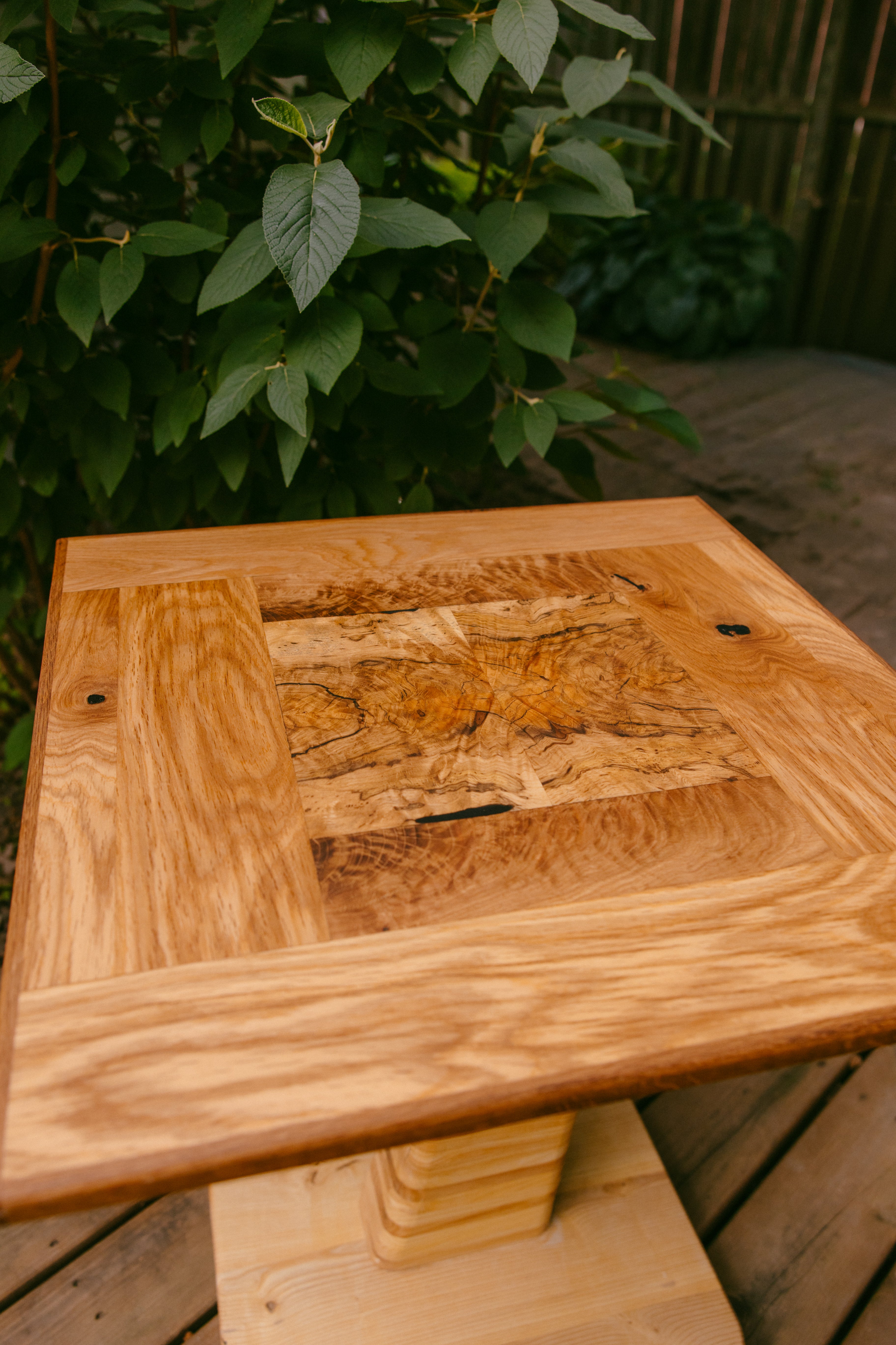 White oak Burl side table