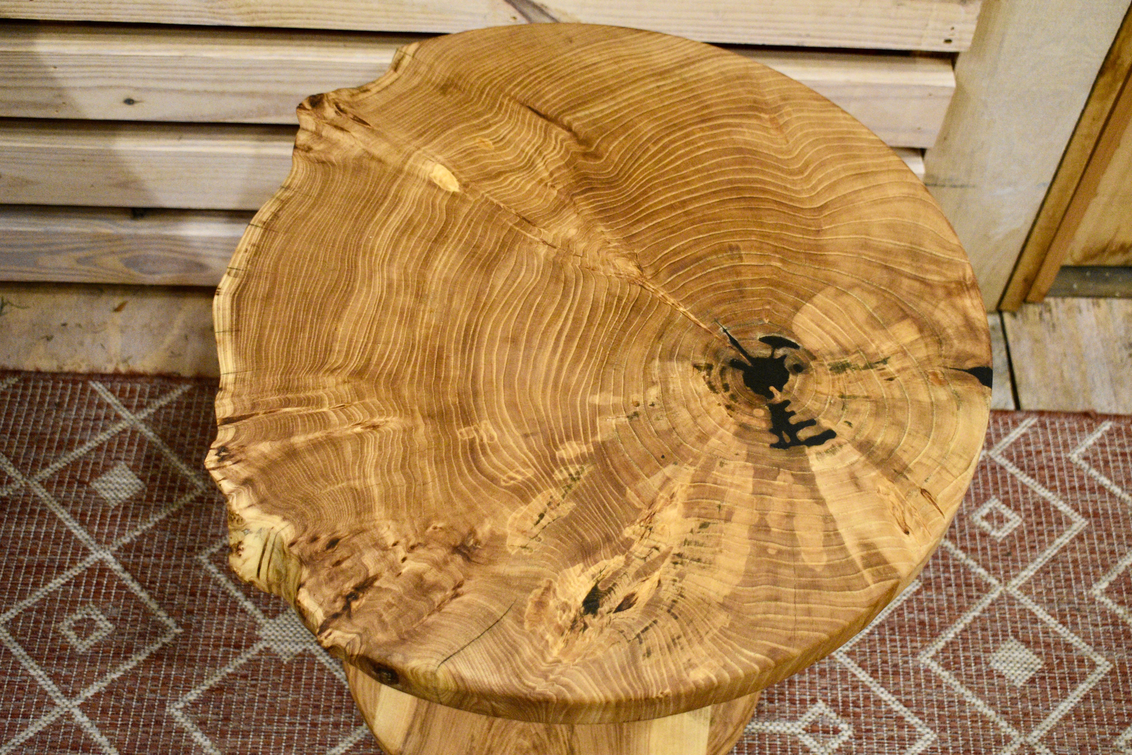 Elm cookie burl and Ash side table