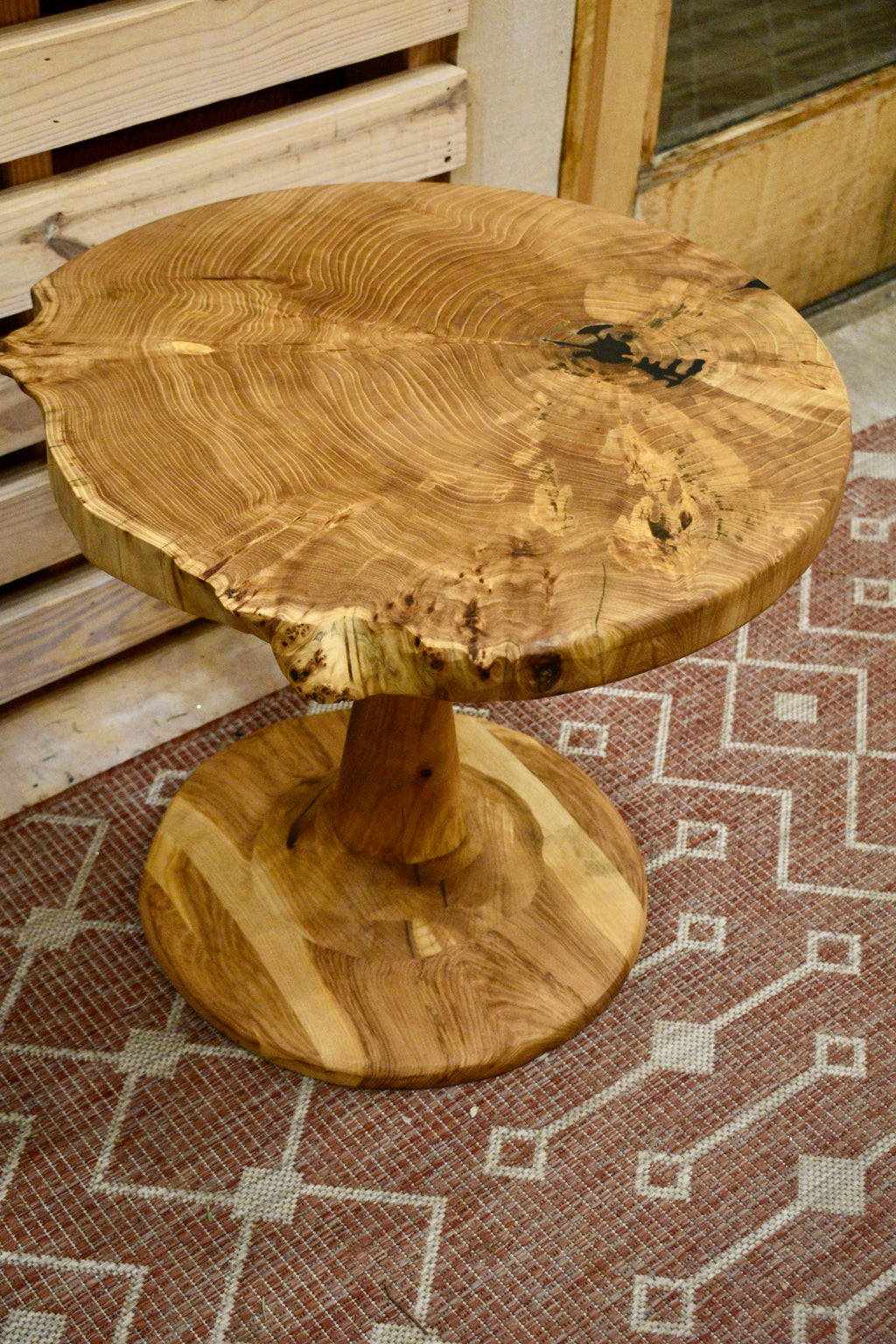 Elm cookie burl and Ash side table